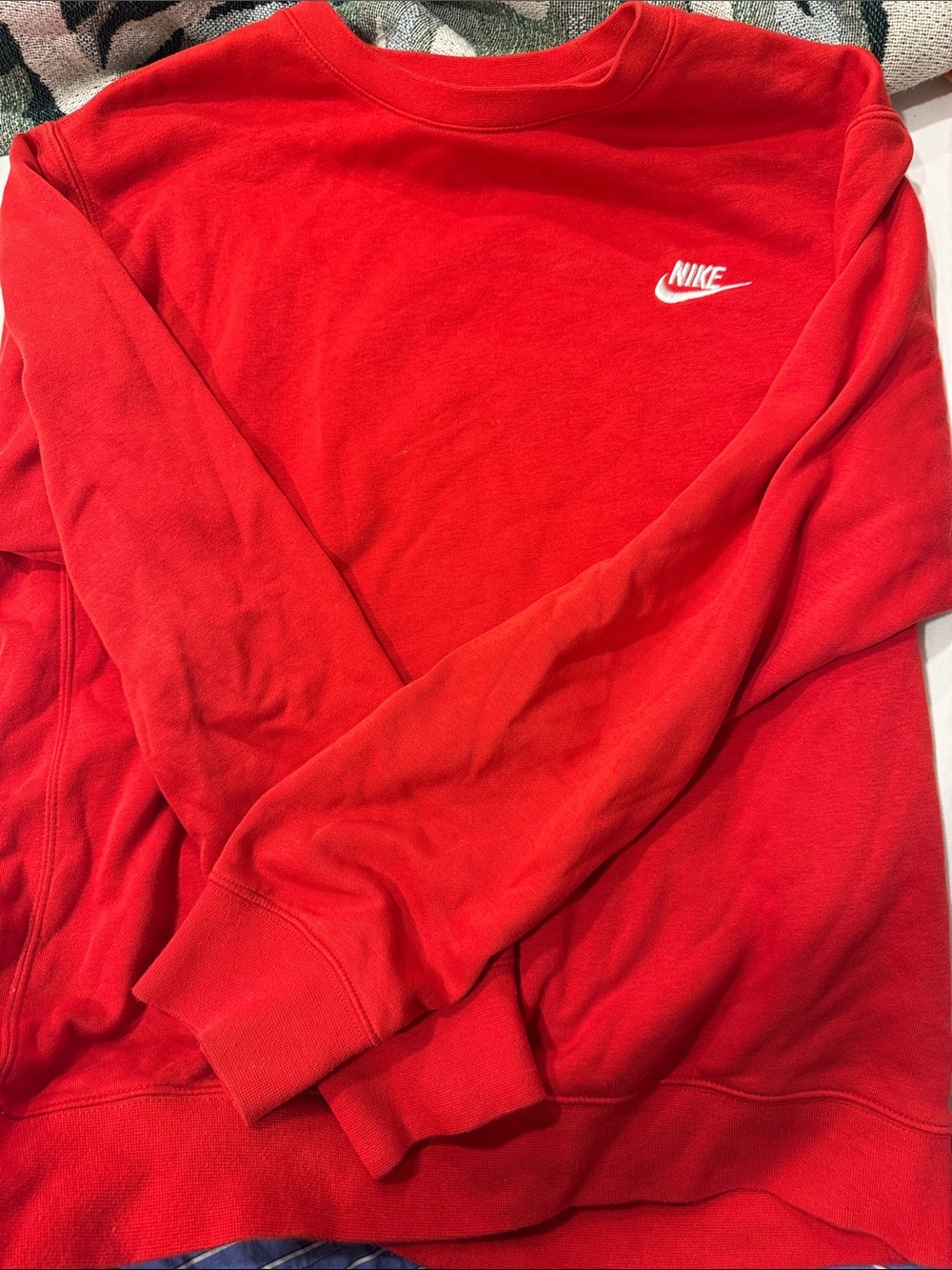 Nike Red Crewneck Sweatshirt with White Swoosh